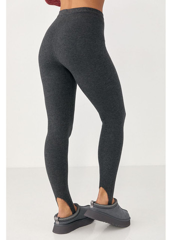 Утепленные лосины в рубчик со штрипками - серый цвет Lurex (370601950)