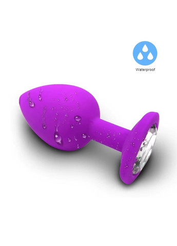 Анальна пробка з каменем прозорим кристалом Розмір S силіконова фіолетового кольору Анальна прикраса з каменем China (317747475)