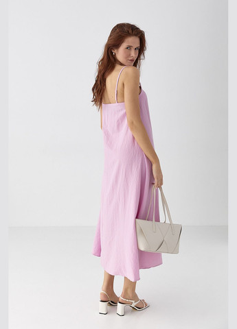 Летний женский расклешенный женский сарафан на бретелях - черный цвет Lurex