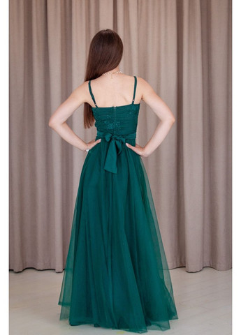 Зеленое вечернее платье а-силуэт FashionYouWant однотонное