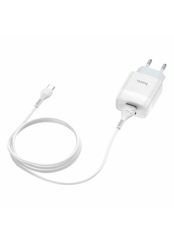 Мережевий зарядний пристрій C73A Glorious dual port charger set(Type-C) 12W White Hoco (369457782)