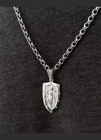 Ладанка серебряная с золотом Архангел Михаил 570п No Brand (316397718)