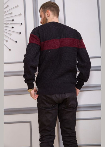 Комбінований зимовий светр чоловічий, колір чорно-бордовий, Ager
