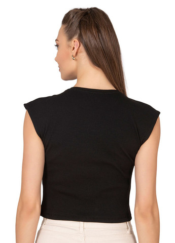 Футболка жіноча без рукава укорочена в рубчик Ozkan - (333829069)