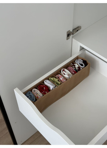 Набір гнучких органайзерів XS, S, M без картону (бежевий) для білизни та дитячих речей Organize (356473671)