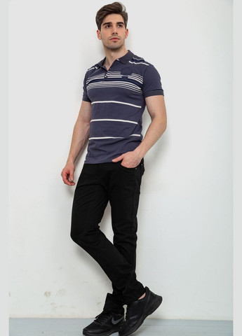 Темно-серая футболка-поло мужское в полоску для мужчин Ager