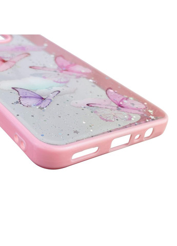 Чохол для Note 50 з блискітками з метеликами на реалмі нот 50 рожевий Realme (366389103)