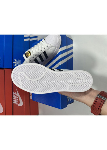 Белые демисезонные кроссовки мужские adidas superstar white адидас суперстар No Brand