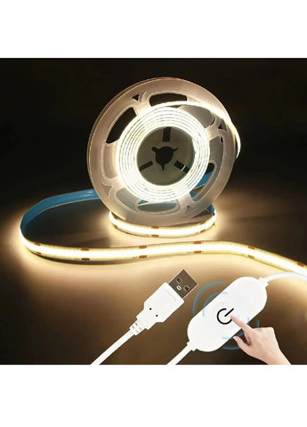 Гибкая очень яркая светодиодная USB лента с сенсором включения подсветки 960 диодов 3м (477668-Prob) Белый 6000К Unbranded (298950753)