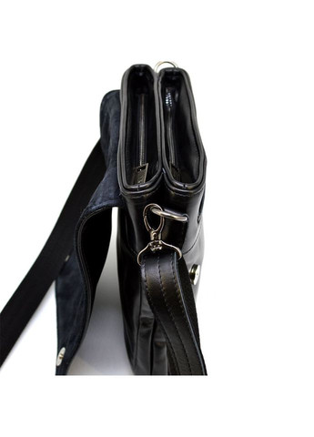 Чоловіча шкіряна сумка через плече планшет месенджер із натуральної шкіри чорна 25*24*5 см TARWA (329148076)