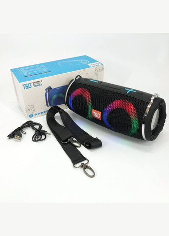 Портативная колонка TG642 с подсветкой RGB и ремешком, аккумуляторная колонка для музыки. Цвет: черный No Brand (359474609)