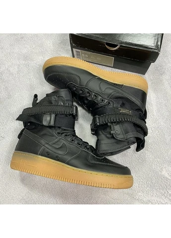 КРОССОВКИ ЖЕНСКИЕ NIKE SPECIAL FLED AIR FORCE 1 BLACK BEIGE 2 НАЙК АИР ФОРС ЧЕРНЫЕ No Brand чёрные демисезоны (390649884)