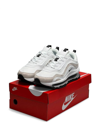 Белые демисезонные мужские кроссовки nike air max 97 futura white (реплика) белые No Brand