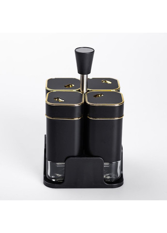 Набір для спецій на підставці 4 предмети 10х10х17 см ємності для приправ 120 мл Yiwu (360454721)