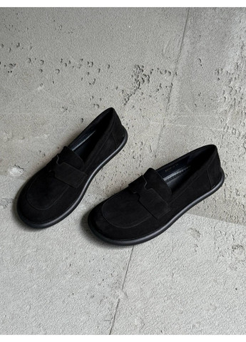 No Brand Стильні жіночі лофери лофери чорний з натуральна замша, — демісезон (356505401)