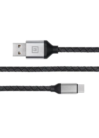 Кабель Premium Leather USB - USB Type-C (M/M), 1 м, Black (EL123500049) Real-El (336959376)