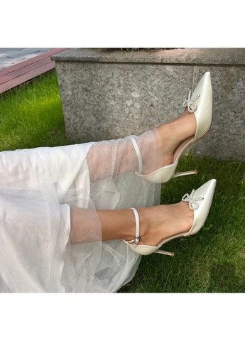 No Brand Женские туфли свадебные атласные и брошью камни бант 5,5 см белый з текстиль, — (351394435)