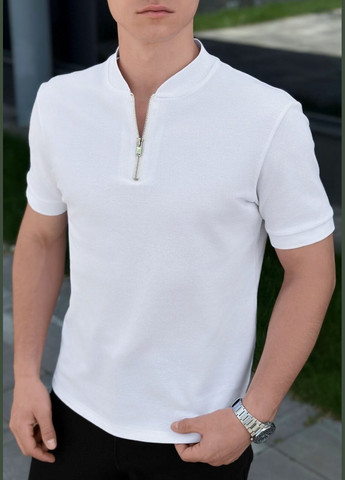 Белая футболка-эффектное мужское поло для мужчин No Brand