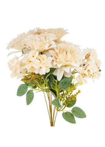 Букет Квітковий ансамбль (6 жоржин і 3 гортензії) кремовий 45 см (9213-002) ELISEY (328924233)