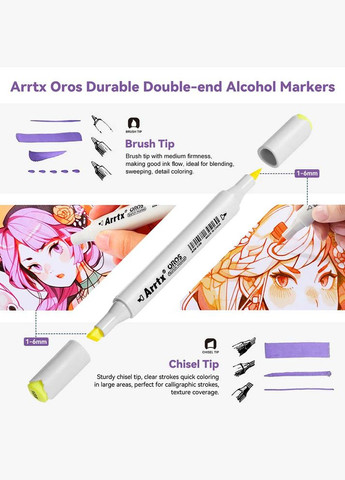 Спиртові маркери OROS ASM-03-PT03 66 кольорів (LC303663) Arrtx (323093712)