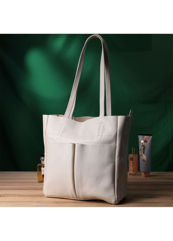 Вместительная сумка-шоппер из натуральной кожи 29х30х12 см Shvigel (315870834)