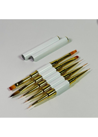 Двосторонній пензлик-лайнер 5 мм та 7 мм, білий Loya (365783442)