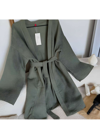 Женский удобный вафельный домашний халат с куличом. Україна (371372777)