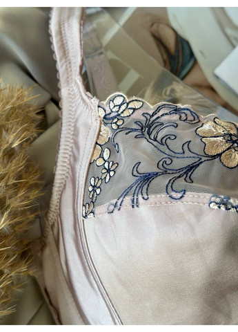 Пудровый бюстгальтер большого размера без поролона пудра Lanny Mode