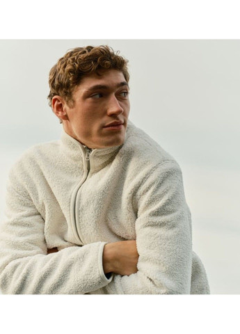 Біла демісезонна чоловіча плюшева куртка стандартного крою н&м (58011) s біла H&M