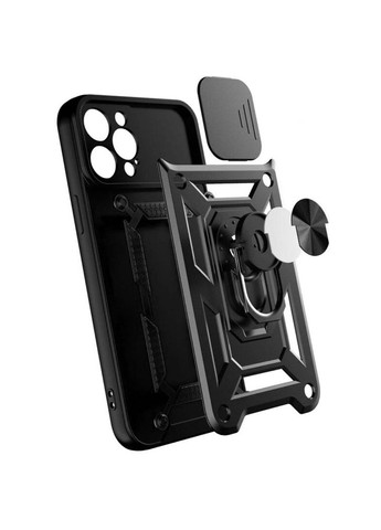 Чохол Shockproof для Apple iPhone 15 Pro - протиударний, з підставкою і шторкою камери - Black Primo (369608616)