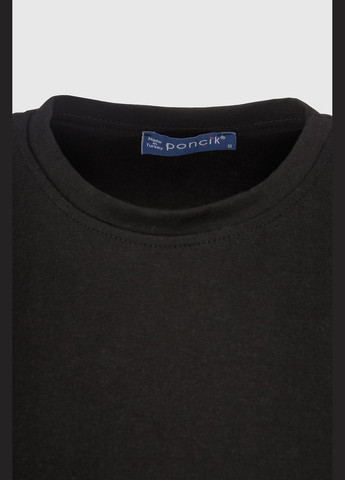 Черное платье с принтом женское 24127 Poncik