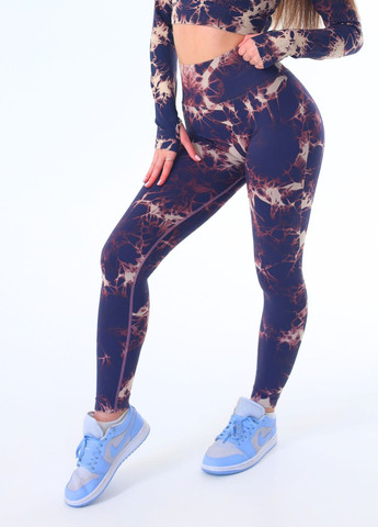 Безшовні лосини тай‑дай з високою талією та пуш‑ап ефектом (70027) FitFiesta (329193862)