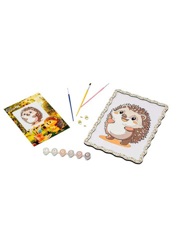 Картина по номерах дерев'яна "Їжачок" формат А4 Puz-22947 PuzzleOk Danko Toys (328939308)