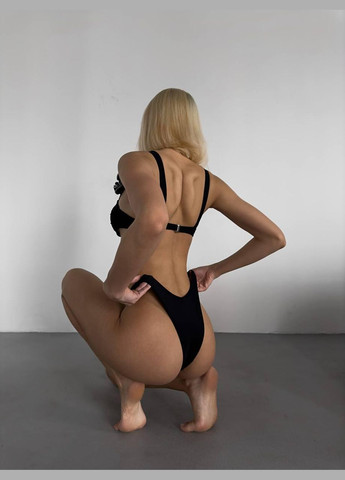 Чорний літній купальник sw1480 роздільний Ghazel