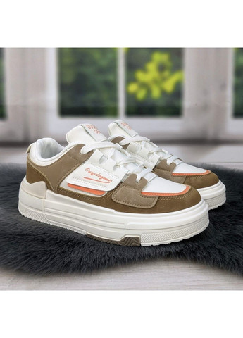 Кроссовки женские демисезонные эко-кожа Fashion бежевые демисезоны (299808492)