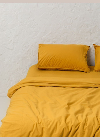 Комплект белья из вареного хлопка Curry евро-макси, Простыня с резинкой 200х200 Leglo (300371016)