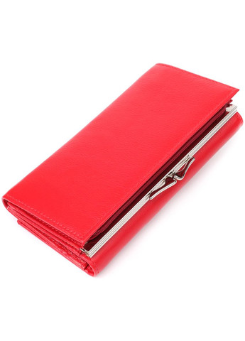Яскравий жіночий гаманець на магнітах із натуральної шкіри 23114 Червоний st leather (329444726)