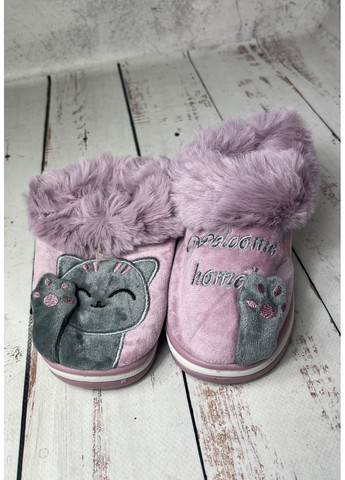 Розовые тапочки домашние для девочки розово-серый (1216-1) Lion