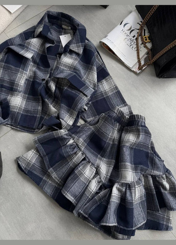 Костюм в клетку с юбкой и рубашкой Adelante (330597293)