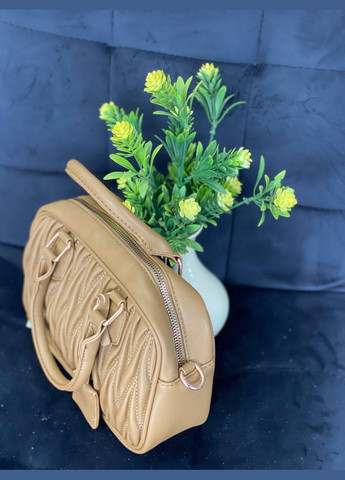 Маленькая женская сумка из жатой эко-кожи кофейного цвета 32058 Fashion (338187997)