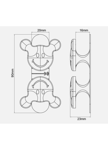 Органайзер-фиксатор кабеля подставка для телефона держатель кухонных аксессуаров 3M 10 шт Черный Captain (356680652)