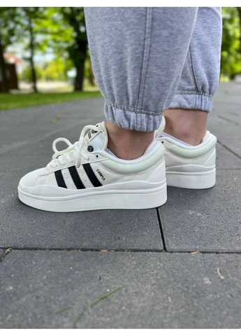 Белые летние кроссовки adidas campus black white адидас кампус No Brand