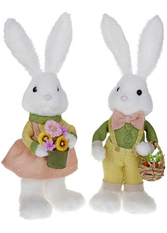 Декоративная фигура Крольчиха с цветами 46 см для интерьера и святая пенопластовая фигурка для украшения Bona (368988326)