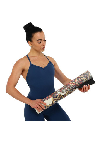 Килимок для йоги лляний каучуковий Бежевий FI-7156-3 Record (342106606)