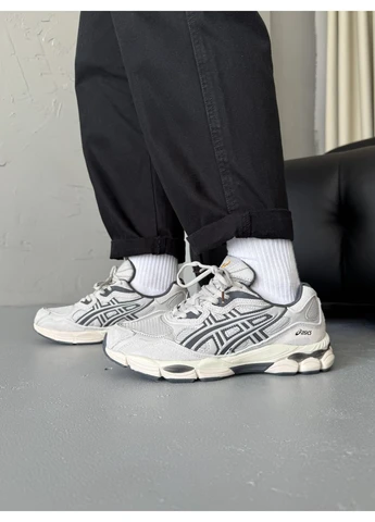 Серые летние кроссовки asics gel-nyc beige/grey gore-tex асикс гель нюк No Brand