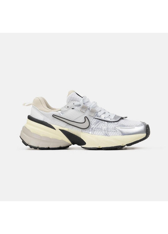 Белые демисезонные кроссовки мужские nike runtekk white metalic silver найк в2к рантекк No Brand
