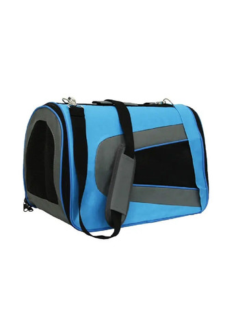 Сумка переноска для кошек собак с вентиляцией ковриком подстилкой ремнем для переноски 45x25x26 см (477687-Prob) Голубая Unbranded (299049799)