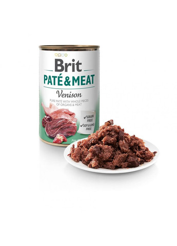 Вологий корм для собак Pate & Meat Venison 400г, з куркою та олениною Brit (292259544)