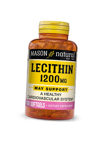 Лецитин соевый Lecithin 1200 100гелкапс Mason Natural (292710695)