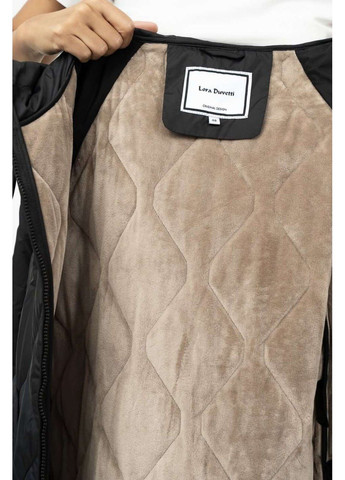 Чорна демісезонна куртка на флісі осіння Lora Duvetti